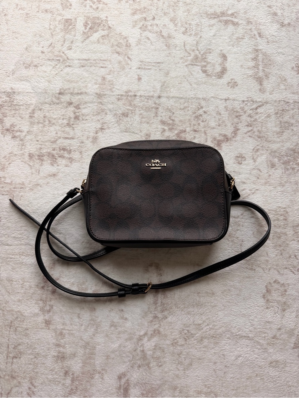 Coach Dark Brown Signature Crossbody Bag